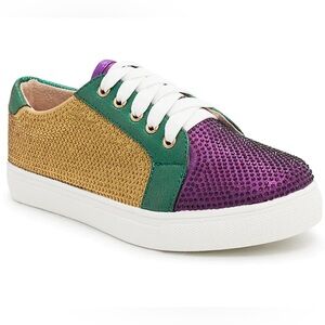 BRAND NEW! MARDI GRAS RHINESTONE SNEAKERS 💜💚💛 *EXTRA COMFORT!